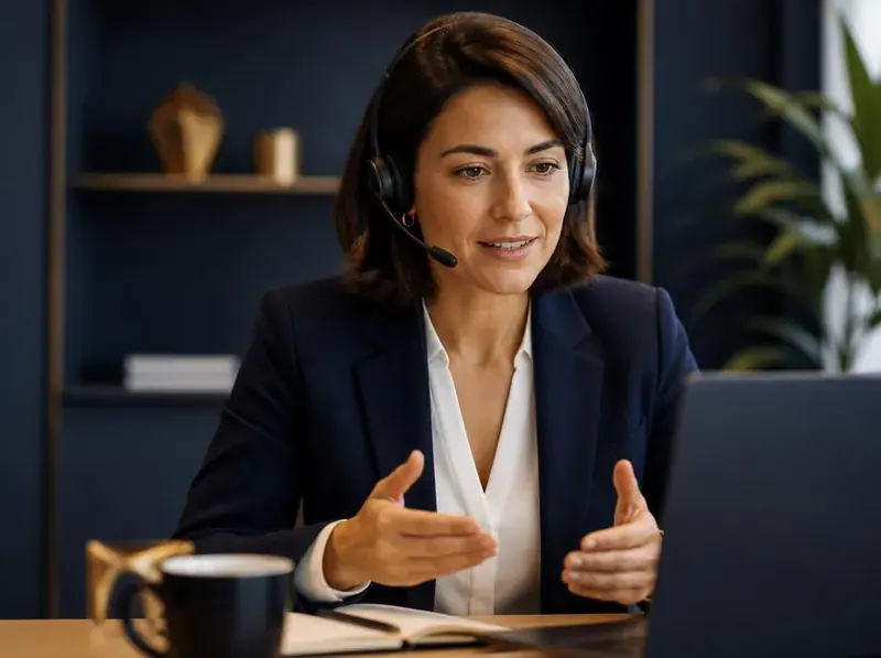 Professional recruiter on a video call