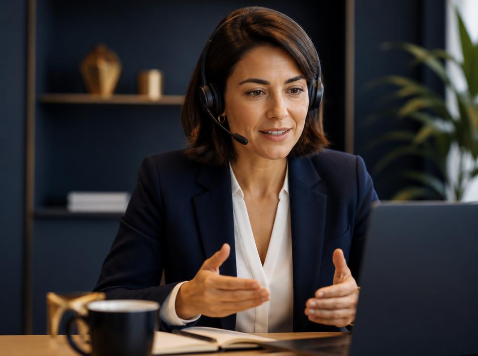 Professional recruiter on a video call